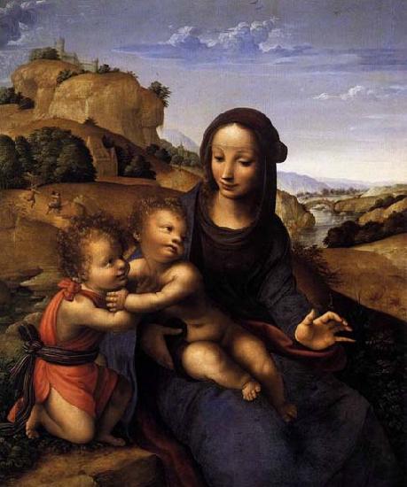 YANEZ DE LA ALMEDINA, Fernando Madonna and Child with Infant St John Sweden oil painting art